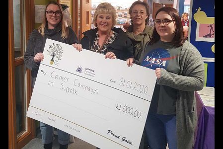 £1,000 donated to  Cancer Campaign in Suffolk